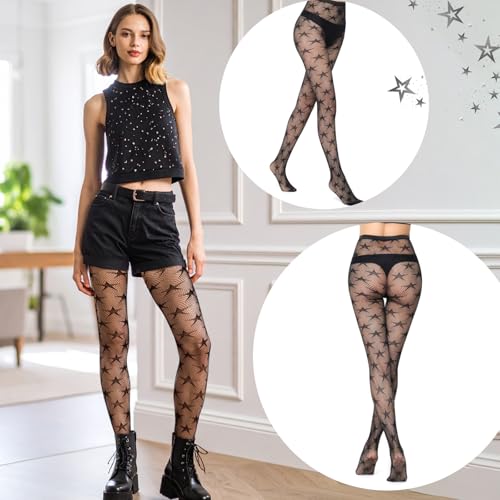 Larrel Fishnet Tights, Star Tights, Sexy High Waist Fishnet-Tight, Fish net Stockings for Women, Stretchy and Durable Tight, Trendy and Comfortable Fish Net Stockings2