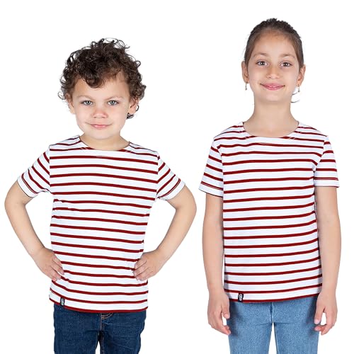 Breizh Ocean - Marinière Coton Bio - de 1 à 14 Ans - Création Française GARLAN Enfant - Tee Shirt Enfant Garcon ou Fille Manches Courtes - Vetement Bebe...