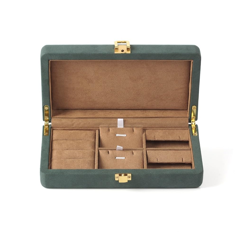 Kx9Lb8d jewellery storage Portable Partitioned Jewelry Storage Box(Green)