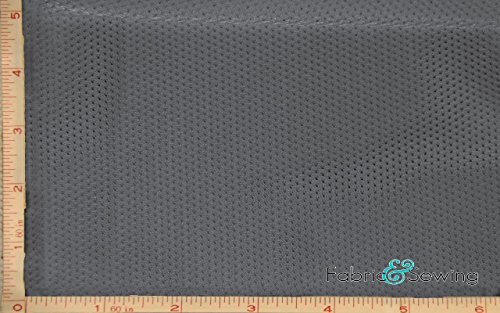 Grey Micro Mesh Sport Fabric 2 Way Stretch Polyester 5 Oz 58-60