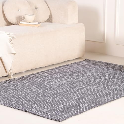 HOMEMONDE Fischgräten-Teppich, wendbar und maschinenwaschbar,...