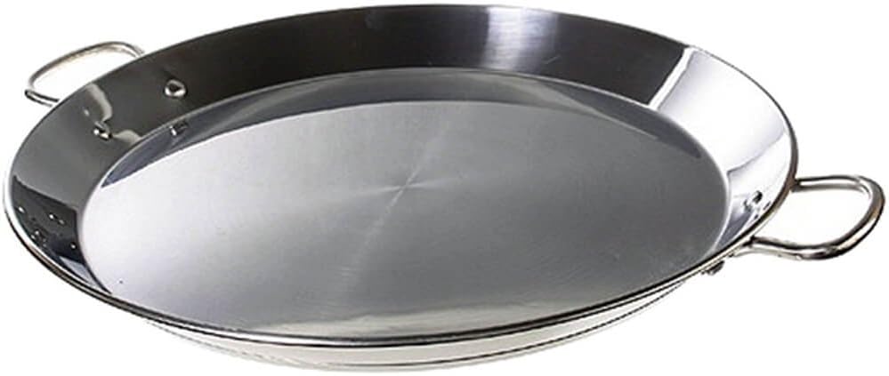 Guison Stainless Steel Paella Pan with Sandwich Bottom, Silver, 32 cm