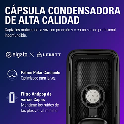Elgato Wave:3 White - Micrófono Condensador USB Profesional para Streaming, Podcast, Juegos, Oficina, casa, Software Mezclador Gratis, plugins de Efectos, antidistorsión, Plug n Play, Mac, PC - imagen 3