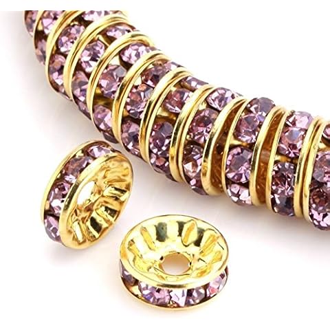 Adabele Gold Plated 5mm Crystal Spacer Beads Cover