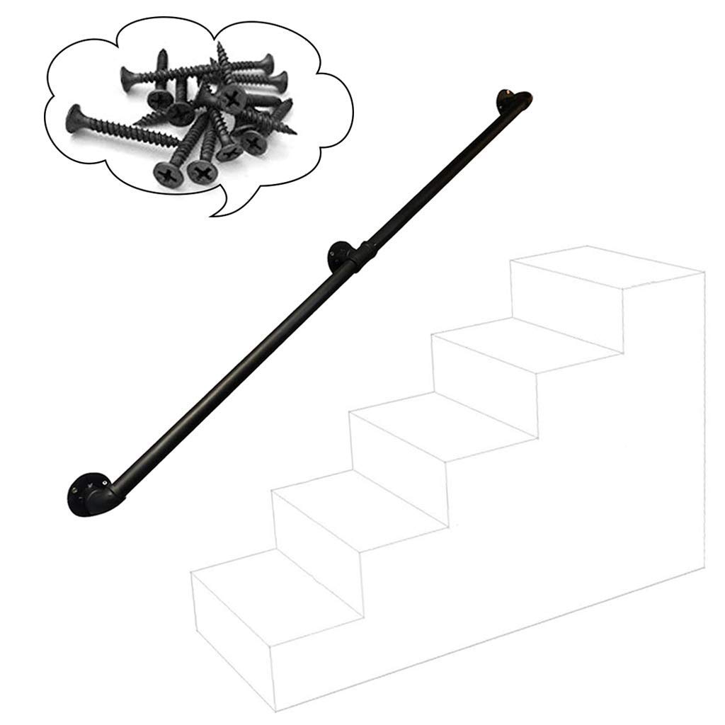 Main courante balustrade en métal avec supports en fer forgé au design épuré