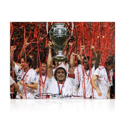 Exclusive Memorabilia Paolo Maldini Signed Milan Soccer Photo: UCL Winner