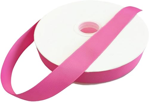 Cinta de grogrén de color rosa intenso sólido de 1 pulgada x 100 yardas, cinta rosa fuerte para envolver regalos, decoración de boda, manualidades,