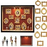 DIY Mini Museum Silhouette Box, Mini Figuren Menschen Museum, Kreatives Erinnerungsdisplay Kit Mit 8 Figuren & 11 Gold Rahmen, für Abschlusssaison, Jahrestag, Feiern Sie Ihre Einzigar (Schwarz)