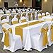 MDS Satin Chair Sashes, 25 Pack, 7”x108” Each, Decorative Chair Bows Ribbon Tie Backs for Wedding Party, Holiday Dinner, Birthday, Reception, Banquet, Hotel & Event Decoration - Gold