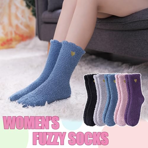 Image of ZaYang Womens Fuzzy Slipper Socks Cute Animal Soft Warm Winter Microfiber Sleeping Socks