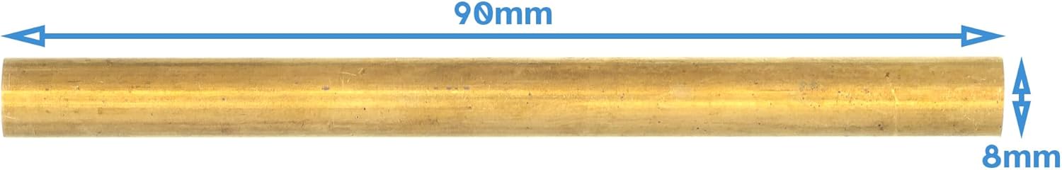 90mm x 8mm (5/16") Diameter Brass Stainless Steel Mosaic Pin for Knife Handles - Knife Making Supplies Decorative Tube Round Craft Handmade Custom EDC Rivets Fastener Decorating Studs (B1)