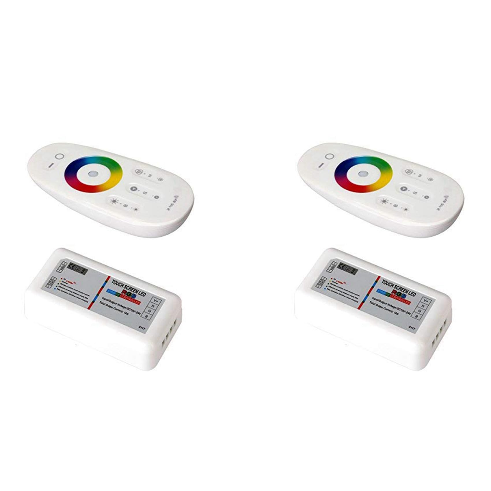 Jnchdghwa 2X LED Remote Controller 2.4GHz Wireless Touch LED RGB Dimmer Controller for 5050 3528 RGB LED Strip Light 12V/24V