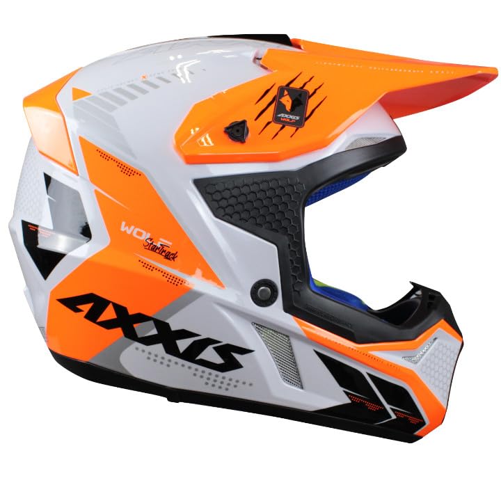 Casco Axxis Wolf StarTrack Naranja Fluo - Motocross 2021- Enduro (S)