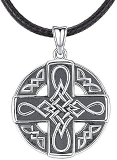 925 Sterling Silver Celtic Necklace for Men, Vintage Men's Pendant Blessing Protection Jewellery with Gift Box