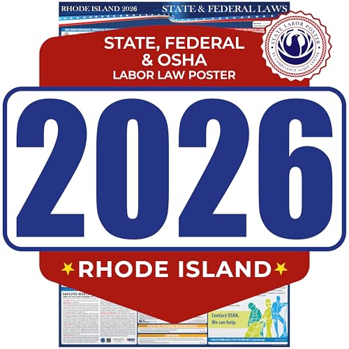 Panneau Labor Laws Rhode Island 2024 pour Salle de Pause US
