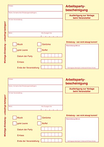40 bis 150 Einladungskarten Geburtstag, diverse Motive, zum selber Bedrucken, professionelle Vorlagen, originell, witzig, individuell (40 Motiv Krankenschein)