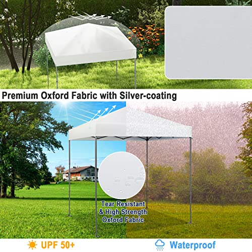 Image of Tangkula 6.6x6.6 Ft Pop Up Canopy, 1 Person Instant Setup Portable Canopy Tent with Center Lock, UPF 50+ Sun Protection, 8 Stakes, 4 Ropes, Carrying Bag