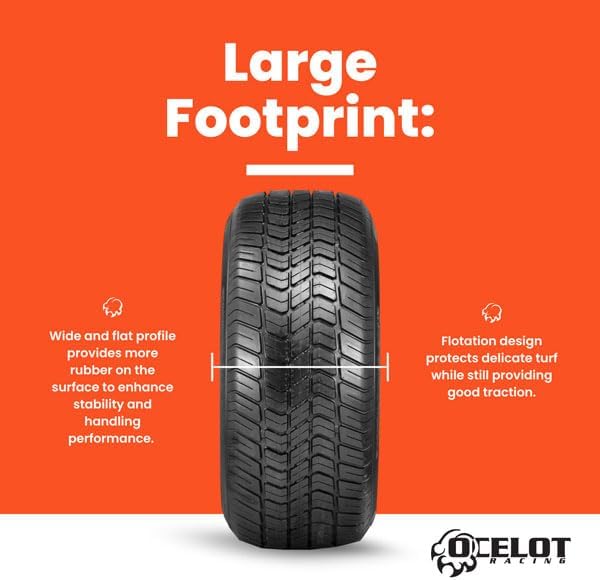 WR028 225/50R-14 Golf Cart Tire - Wet Grip, Angled Tread Blocks, Turf Friendly, Smooth Rolling, Quiet Operation, 4 Ply Rated, Non-Directional, Tubeless, 225/50R-14 Golf Cart Tire