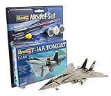 Scale - 1:144 Revell Modellbausatz Flugzeug 1:144 - F-14A Tomcat im Maßstab 1:144, Level 3, originalgetreue Nachbildung mit vielen Details, , Model Set mit Basiszubehör, 64021