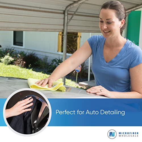 Mw Pro Microfiber Cleaning Cloths (12 Pack) | Size 16" X 16"| All Purpose Microfiber Towels - Clean, Dust, Polish, Scrub, Absorbent (Gray) #TOP5