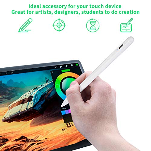 Electronic Stylus For Ipad 5Th Generation 9.7" 2017 Pencil,Type-C Rechargeable Active Capacitive Pencil Compatible With Apple Ipad 5Th Gen 9.7-Inch Stylus Pens,Good On Ipad Drawing Pens,White #TOP1