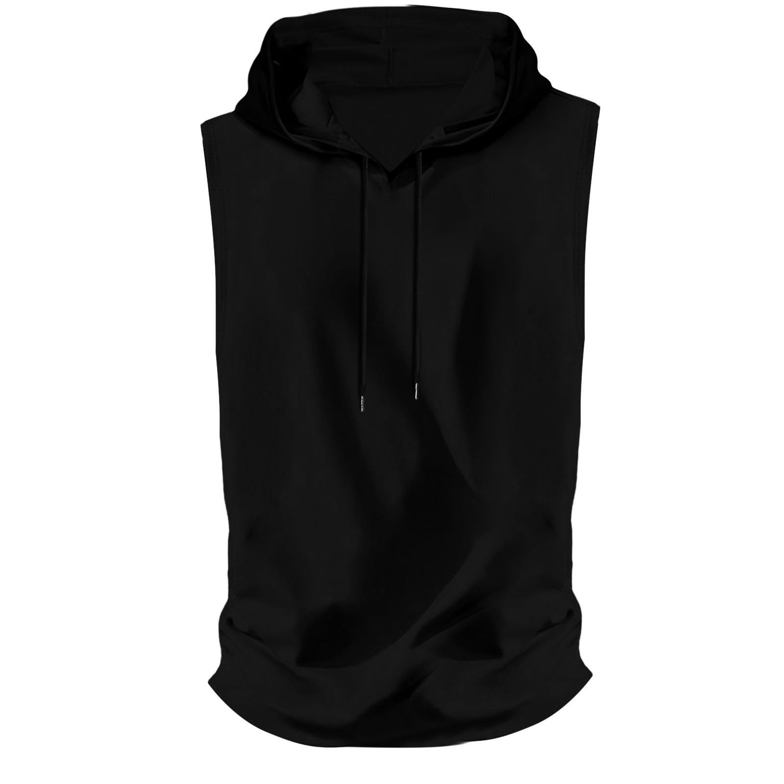 generisch T-shirt sans manches pour homme en coton avec capuche - Couleur unie - Débardeur de sport pour l'entraînement, la gym, le fitness, le bodybuilding