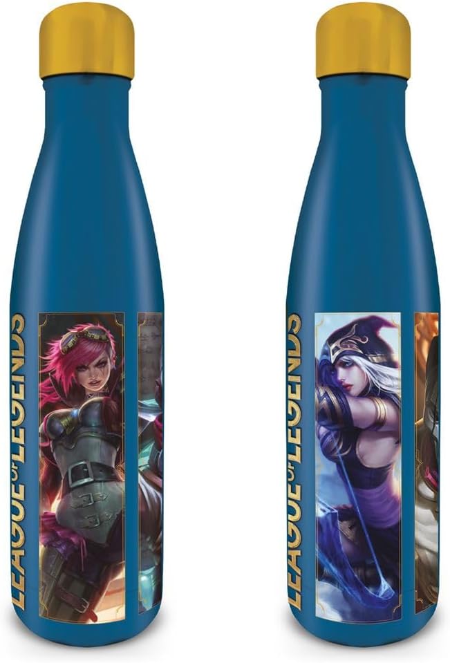Pyramid International League of Legends (Champions) Metal Drinks Bottle 19oz / 540ml – Gaming Water Bottle with Screw Lid