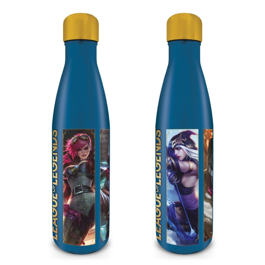 Pyramid International League of Legends (Champions) Metal Drinks Bottle 19oz / 540ml โ Gaming Water Bottle with Screw Lid