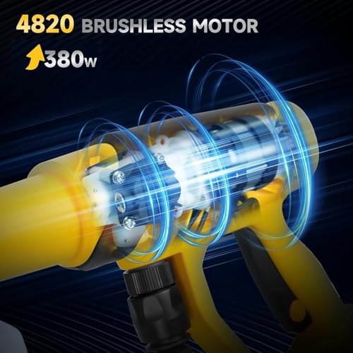 Hidrolimpiadora Bateria, 21V Máx 200Bar Press & Clean Pistola Lavado con Batería de 4,0Ah, 3 Velocidades, Potencia LCD, Manguera de 5M, para Limpiar Coche, Jardín (con 2 Batería) - imagen 3