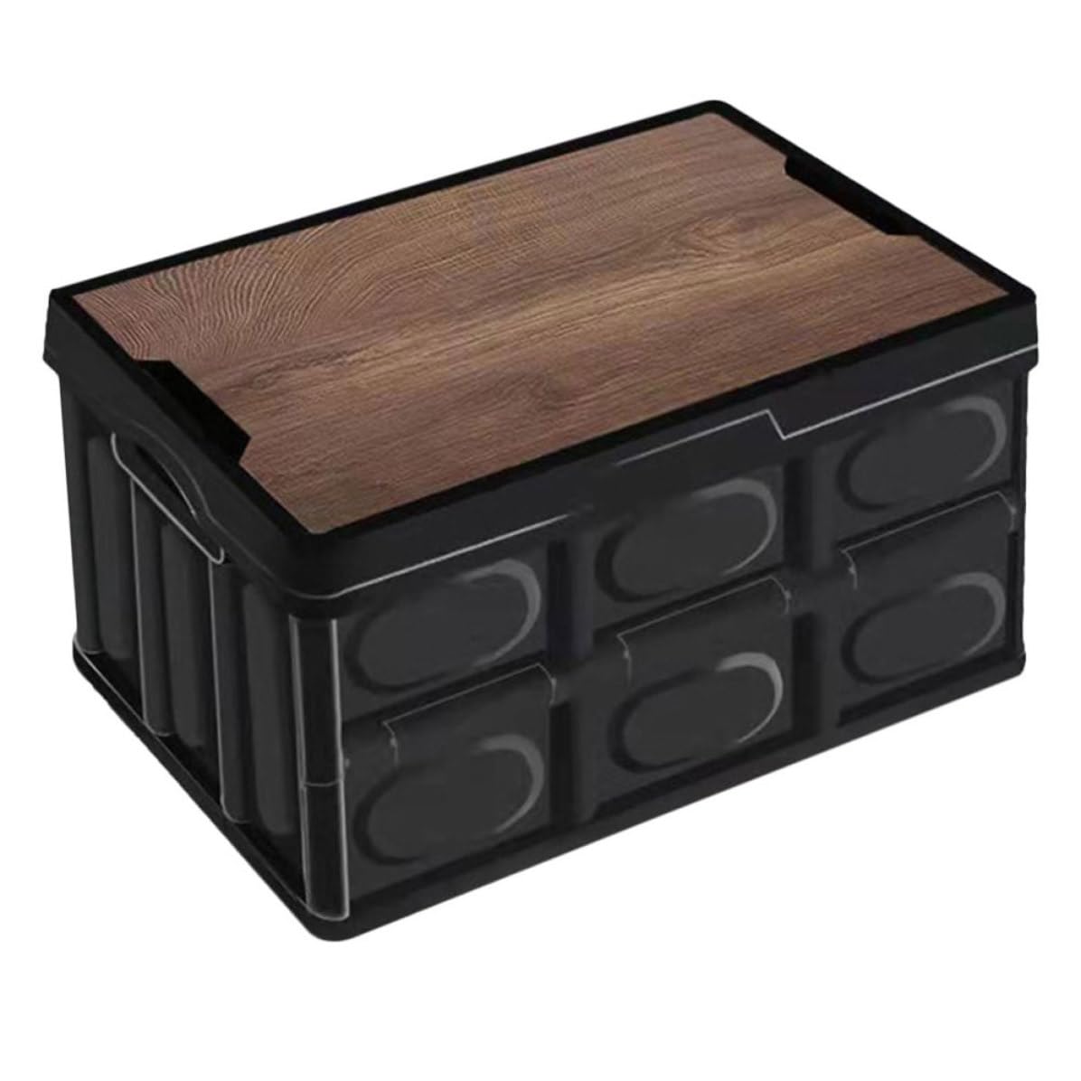 FOMIYES Organizador de Maletero Plegable 30l Tapa, Plástico y Madera