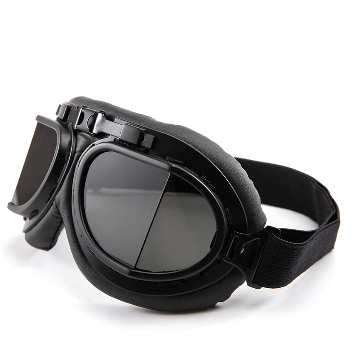 Motorradbrille Retro Windschutz Augenschutzbrille Pu Leder Reitbrille für Herren Damen