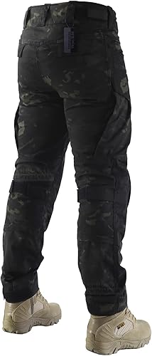 Miniatura 8 de Pantalones de combate Airsoft Paintball para hombre, pantalones tácticos con rodilleras, camuflaje de caza, pantalones militares