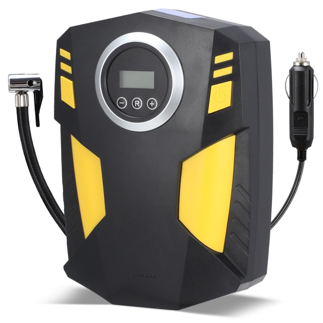 Przenośna sprężarka powietrza, pompka do opon 12 V ze światłem LED i cyfrowym wskaźnikiem do opon samochodowych, elektryczna pompa samochodowa do rowerów i pontonów, akcesoria samochodowe