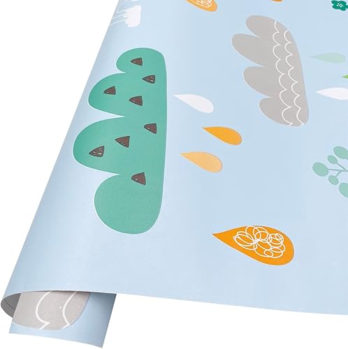 Vista 9 de Revestimiento de estante azul arcoíris nube autoadhesiva para cajón de papel de dibujos animados decoración de pared para dormitorio, cajas