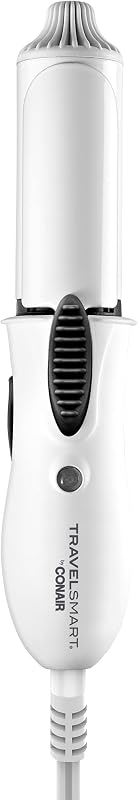 Travel Curling Iron, Mini 1- Inch Ceramic Curling Iron in White by Travel Smart