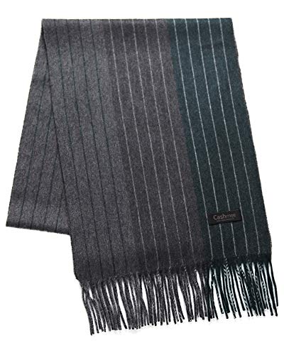 Cashmee 036 OUTLET カシミヤ 100％ ストライプグラデーションリバーシブルマフラー Dubhe カシミア アウトレット (GREEN (G) グリーン)