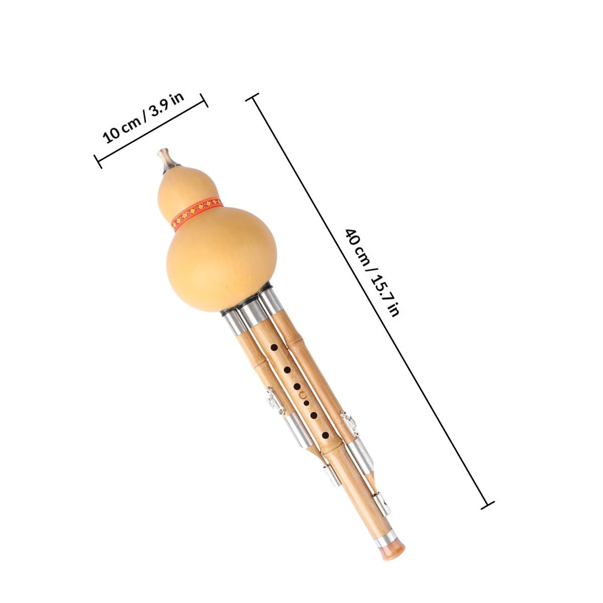 Hulusi Bambusflöte C-Dur mit Etui, Handgefertigt für Anfänger | 500g, Zuhause und Musikalische Darbietungen, Komfortables Spielen, Authentisches Design, Ethnischer Stil