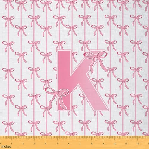 Tissu au mètre lettre initiale K Homemissing 276x150cm mignon Bowknot étanche