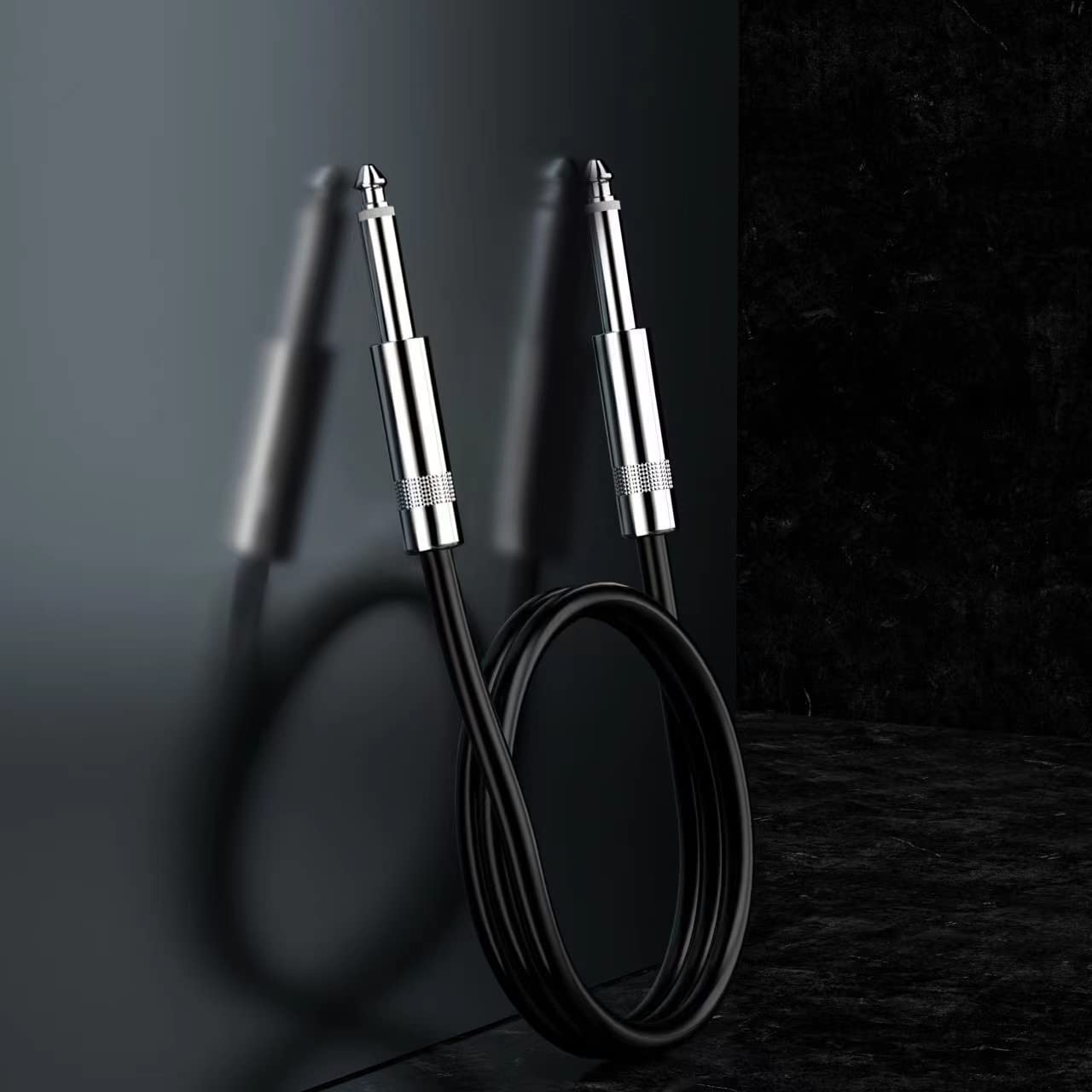 Paquete de 2 cables TS profesionales de 1/4 pulgadas de 1/4 pulgadas, cable de interconexión estéreo TS profesional de 1/4 pulgadas a 1/4 pulgadas