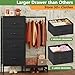 HIGDBFE Dresser with Hanging Rack, 4 Drawers Small Closet for Bedroom, Reversible Fabric Kids Chest of Drawers with Clothes Rack, Tall Storage Tower, Sturdy Frame, Black, 44''H