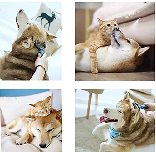 JASWELL Pet Grooming Tool- 2 Sided Undercoat Rake for Dogs &Cats-Safe and Effective Dematting Comb for Mats&Tangles Removing-No More Nasty Shedding or Flying Hair Blue