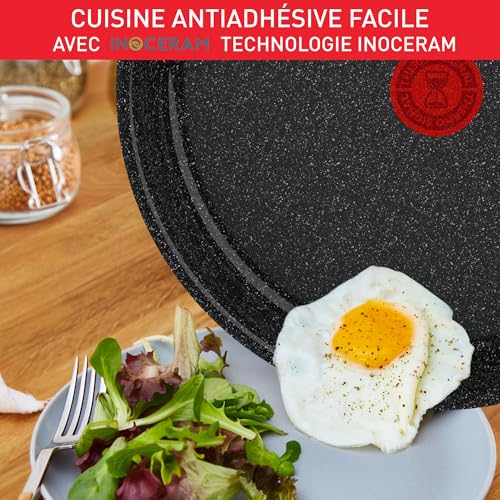 Tefal Ingenio, Lot 8pièces, Revêtement céramique antiadhésif, Induction, Casseroles, Poêles, Poignée amovible, Fabriqué en France, Intens' Ceram, L2649802 – Image 6