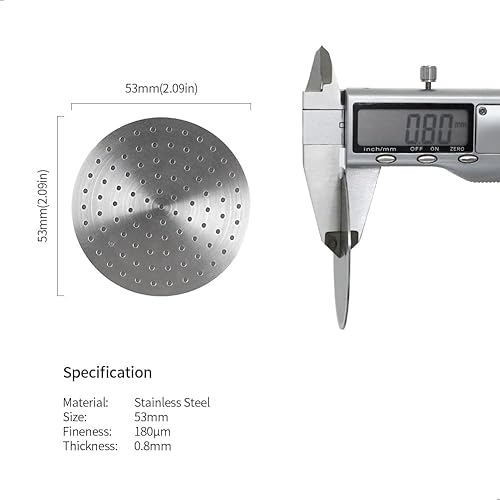 Miniatura 8 de watchget Pantalla de disco espresso de 51532.303in, grosor de 0.039in, malla de filtro de café fino de acero inoxidable reutilizable de 150 m