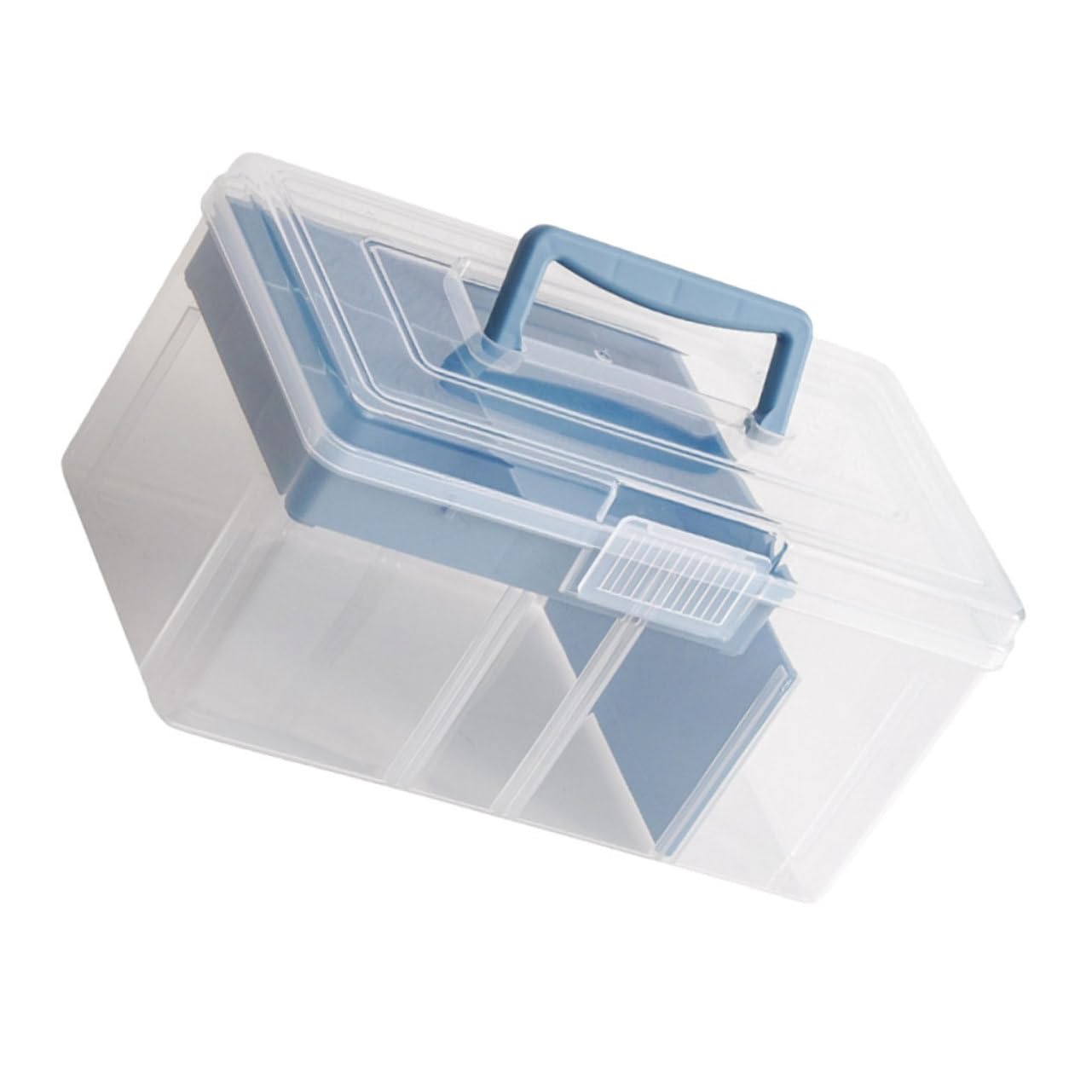 VILLCASE Caja De Almacenamiento Divisoria Para Costura Multiusos Con Asa Organizador De Manualidades Transparente