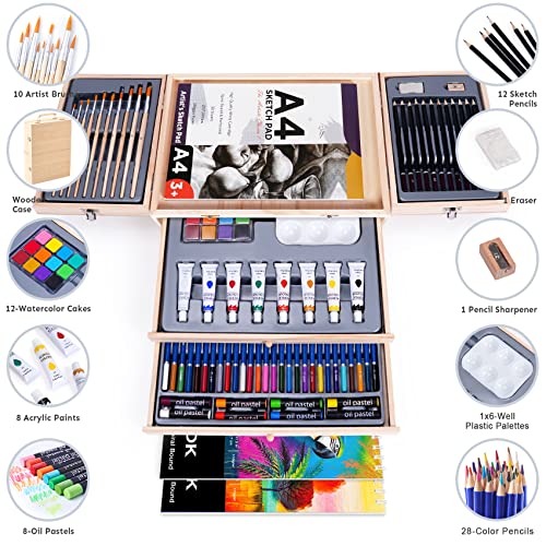 image for Color More Professional Art Set 85 Piece with Drawing Pads, Deluxe Art