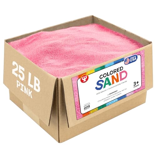 Image of Hygloss Colored Sand for Crafts - 25 lb, Pink - Vibrant Colorful Fine Sensory Play Sand Art Kits for Kids - Classroom Activities for Children 3 4 5 6 7 8 9 10 11 12 - Safe for Ages 3+