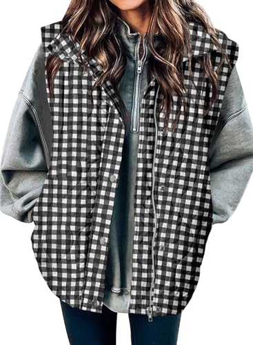 EVALESS Cropped Puffer Vest Women Lightweight Quilted Stand Collar Sleeveless Jackets Fall Winter 2025 Button Zip Up Coat