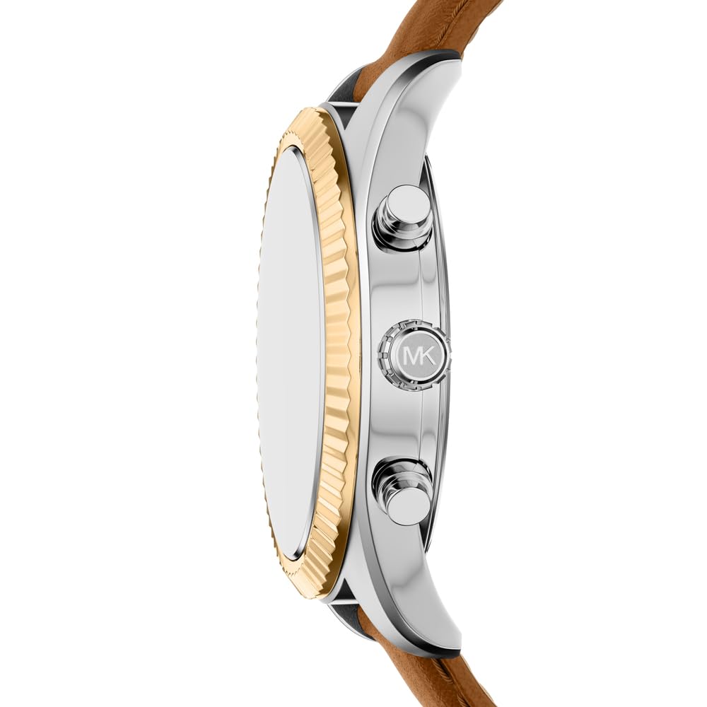 Michael Kors Lexington Uhr für Herren, 45mm Quarz-Chronographenwerk mit Edelstahlarmband