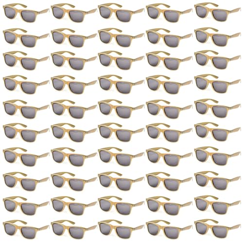 Image of 50 /100 Pack Bulk Sunglasses for Adult Retro 70s 90s Cheap Glasses UV400 Protection (50Gold)