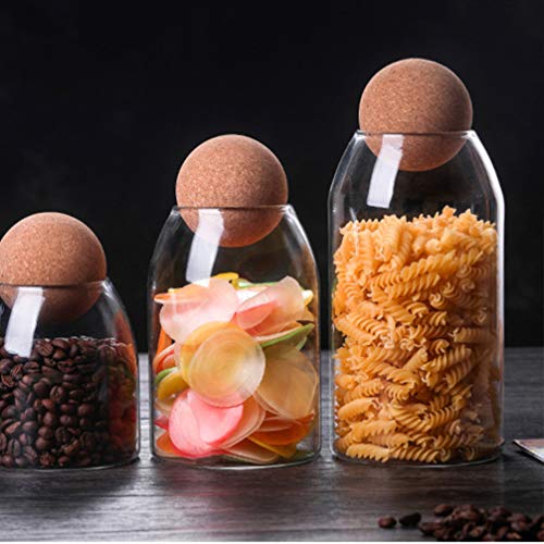 Recipiente de vidro para armazenamento de alimentos Hemoton com 2 peças, borossilicato transparente,